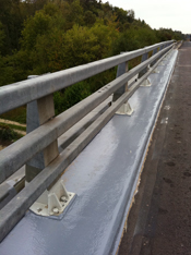 Étanchéité résine — résultat final sur tablier de pont